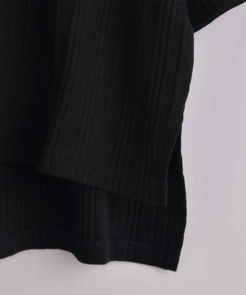 classicalelf(クラシカルエルフ)の「キッズ ランダムリブ ミドル丈無地クルーネックビッグTシャツ(半袖)(Tシャツ/カットソー・キッズ・ベージュ/ブラック/ホワイト・150/140/130)」の8枚目の写真