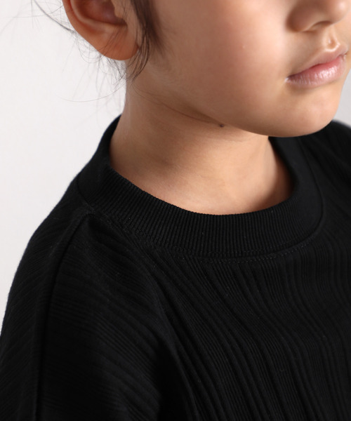 classicalelf(クラシカルエルフ)の「キッズ ランダムリブ ミドル丈無地クルーネックビッグTシャツ(半袖)(Tシャツ/カットソー・キッズ・ベージュ/ブラック/ホワイト・150/140/130)」の17枚目の写真