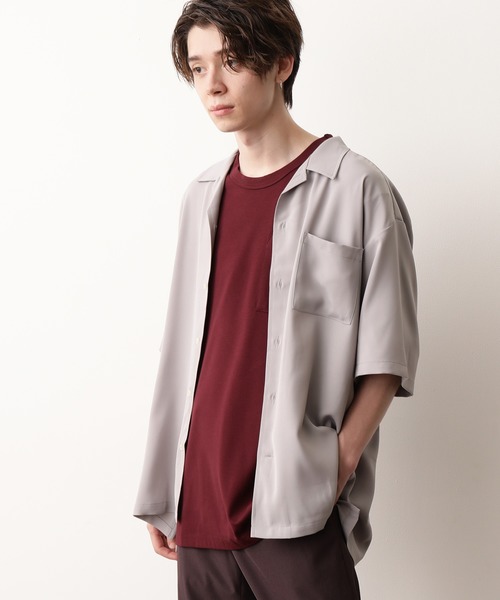 JUNRED（ジュンレッド）の「オータムオープンカラーシャツ（シャツ/ブラウス・メンズ・ブラウン/イエロー/サックスブルー/ライトグレー・S/M/L）」の2枚目の写真