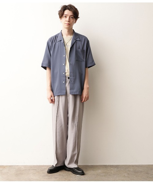 JUNRED（ジュンレッド）の「オータムオープンカラーシャツ（シャツ/ブラウス・メンズ・ブラウン/イエロー/サックスブルー/ライトグレー・S/M/L）」の16枚目の写真