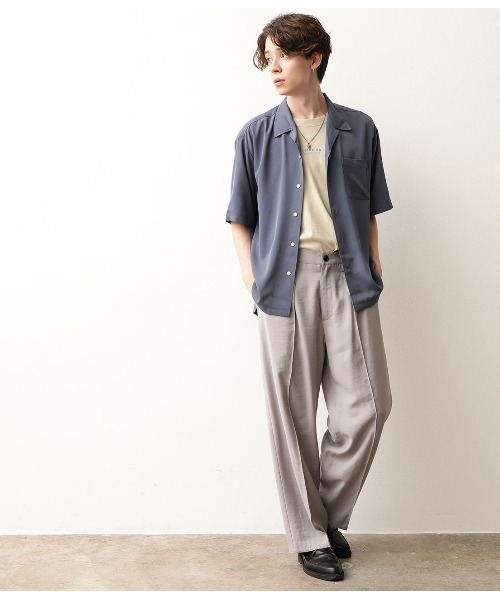 JUNRED（ジュンレッド）の「オータムオープンカラーシャツ（シャツ/ブラウス・メンズ・ブラウン/イエロー/サックスブルー/ライトグレー・S/M/L）」の11枚目の写真