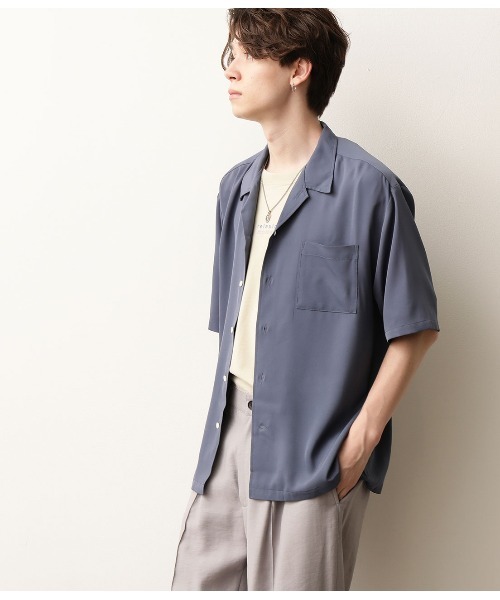 JUNRED（ジュンレッド）の「オータムオープンカラーシャツ（シャツ/ブラウス・メンズ・ブラウン/イエロー/サックスブルー/ライトグレー・S/M/L）」の5枚目の写真