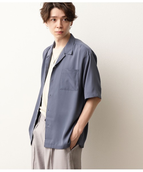 JUNRED（ジュンレッド）の「オータムオープンカラーシャツ（シャツ/ブラウス・メンズ・ブラウン/イエロー/サックスブルー/ライトグレー・S/M/L）」の9枚目の写真