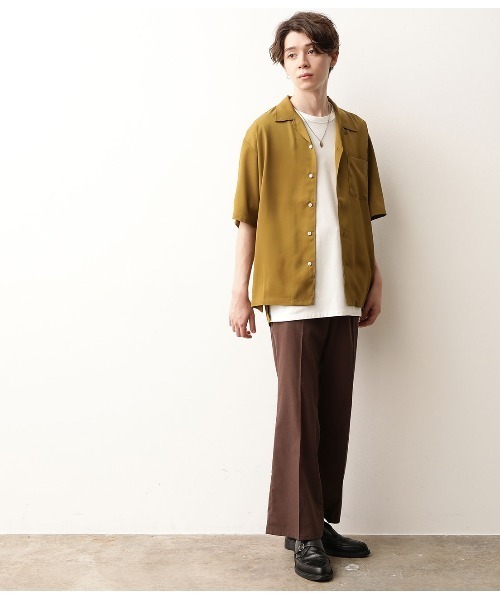 JUNRED（ジュンレッド）の「オータムオープンカラーシャツ（シャツ/ブラウス・メンズ・ブラウン/イエロー/サックスブルー/ライトグレー・S/M/L）」の19枚目の写真