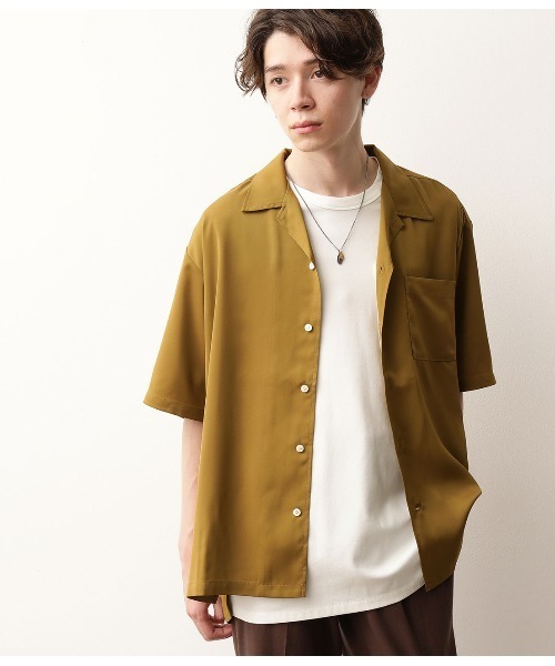 JUNRED（ジュンレッド）の「オータムオープンカラーシャツ（シャツ/ブラウス・メンズ・ブラウン/イエロー/サックスブルー/ライトグレー・S/M/L）」の14枚目の写真