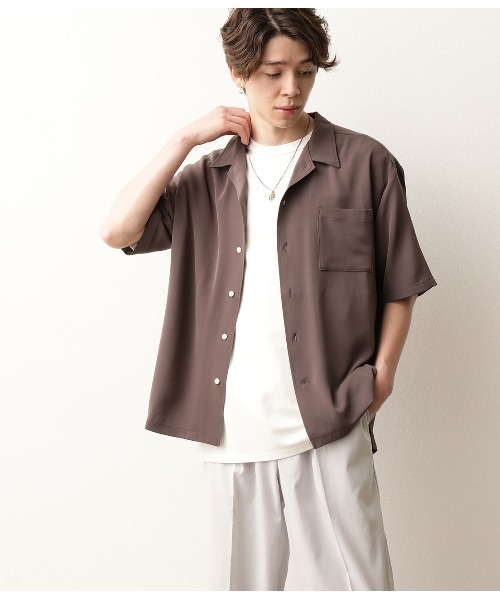 JUNRED（ジュンレッド）の「オータムオープンカラーシャツ（シャツ/ブラウス・メンズ・ブラウン/イエロー/サックスブルー/ライトグレー・S/M/L）」の10枚目の写真