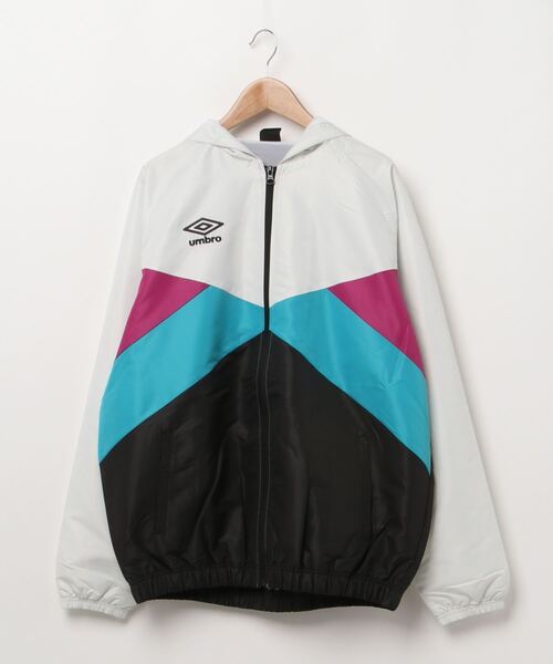 UMBRO(アンブロ)の「アンブロ UMBRO WM ラインドサーモジヤケツト(ナイロンジャケット・レディース・ネイビー/ホワイト×グレー/ブラック・XL/L/S/M)」の2枚目の写真