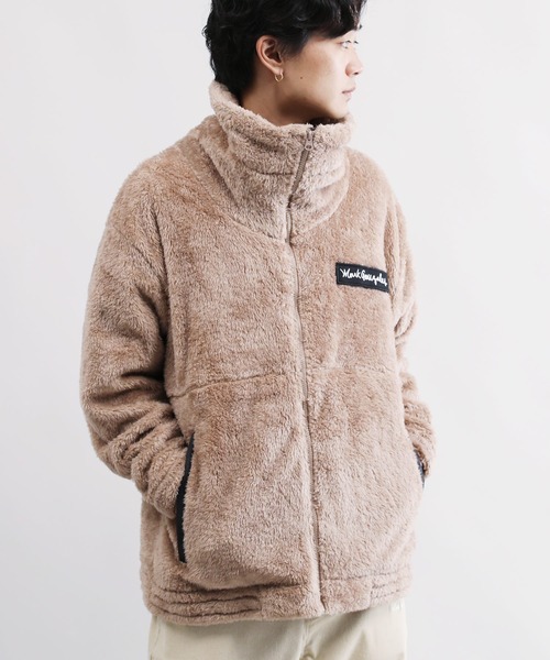 Mark Gonzales(マーク・ゴンザレス)の「Mark Gonzales / マークゴンザレス Lulu&Arnie 別注 コラボ ハイネック フリース ボアブルゾン(ブルゾン・メンズ・ホワイト/ブラック/モカ/グレイッシュベージュ/レオパード・MEDIUM/LARGE/X-LARGE)」の13枚目の写真