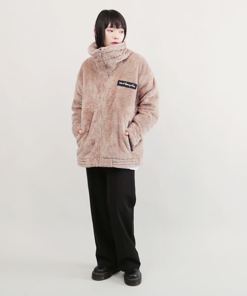 Mark Gonzales(マーク・ゴンザレス)の「Mark Gonzales / マークゴンザレス Lulu&Arnie 別注 コラボ ハイネック フリース ボアブルゾン(ブルゾン・メンズ・ホワイト/ブラック/モカ/グレイッシュベージュ/レオパード・MEDIUM/LARGE/X-LARGE)」の19枚目の写真