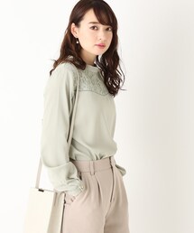 index | レース切替スタンドカラーブラウス【WEB限定サイズ】(シャツ/ブラウス)