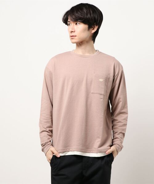 STYLEBLOCK(スタイルブロック)の「ミニ裏毛フェイクレイヤードロンT(Tシャツ/カットソー・メンズ・ベージュ/ブラウン/グレー/カーキ/サックスブルー/ピンク/オートミール/チャコール・LL/M/L)」の8枚目の写真