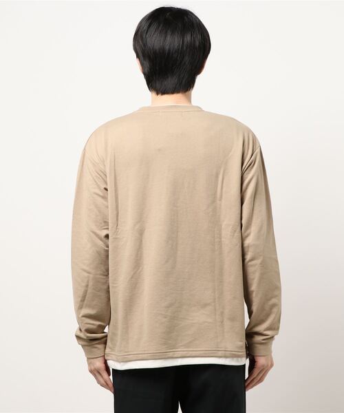 STYLEBLOCK(スタイルブロック)の「ミニ裏毛フェイクレイヤードロンT(Tシャツ/カットソー・メンズ・ベージュ/ブラウン/グレー/カーキ/サックスブルー/ピンク/オートミール/チャコール・LL/M/L)」の10枚目の写真