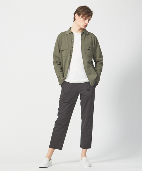 ABAHOUSE（アバハウス）の「ハイストレッチ PE 天竺 ポロ カーディガンジャケット（カーディガン/ボレロ・メンズ・ネイビー/グレイッシュベージュ/カーキ・44/48/46）」の4枚目の写真