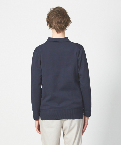 ABAHOUSE（アバハウス）の「ハイストレッチ PE 天竺 ポロ カーディガンジャケット（カーディガン/ボレロ・メンズ・ネイビー/グレイッシュベージュ/カーキ・44/48/46）」の6枚目の写真