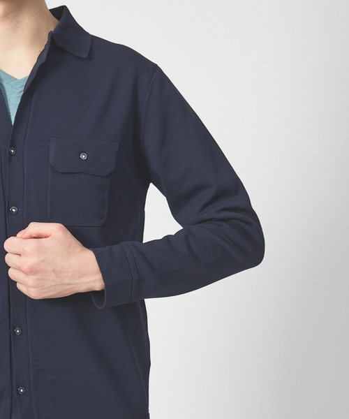 ABAHOUSE（アバハウス）の「ハイストレッチ PE 天竺 ポロ カーディガンジャケット（カーディガン/ボレロ・メンズ・ネイビー/グレイッシュベージュ/カーキ・44/48/46）」の8枚目の写真