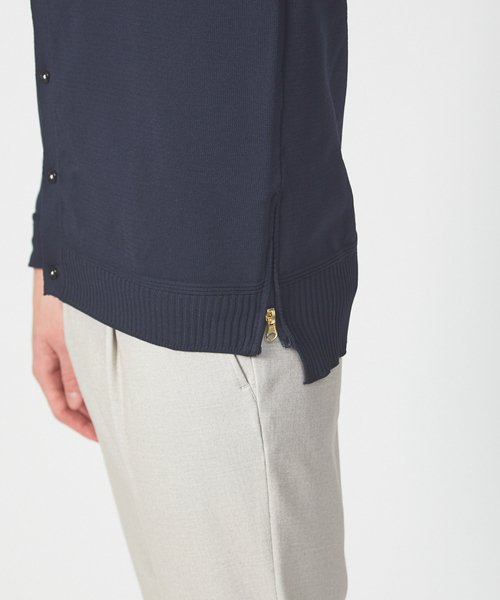 ABAHOUSE（アバハウス）の「ハイストレッチ PE 天竺 ポロ カーディガンジャケット（カーディガン/ボレロ・メンズ・ネイビー/グレイッシュベージュ/カーキ・44/48/46）」の9枚目の写真