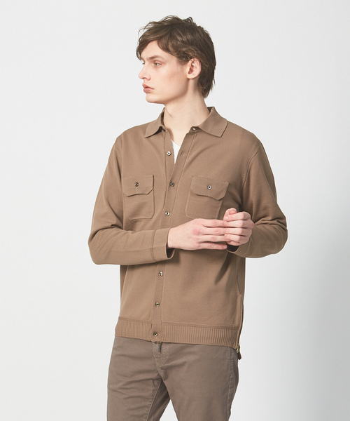 ABAHOUSE（アバハウス）の「ハイストレッチ PE 天竺 ポロ カーディガンジャケット（カーディガン/ボレロ・メンズ・ネイビー/グレイッシュベージュ/カーキ・44/48/46）」の17枚目の写真