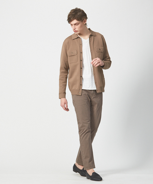 ABAHOUSE（アバハウス）の「ハイストレッチ PE 天竺 ポロ カーディガンジャケット（カーディガン/ボレロ・メンズ・ネイビー/グレイッシュベージュ/カーキ・44/48/46）」の18枚目の写真