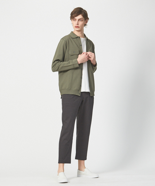 ABAHOUSE（アバハウス）の「ハイストレッチ PE 天竺 ポロ カーディガンジャケット（カーディガン/ボレロ・メンズ・ネイビー/グレイッシュベージュ/カーキ・44/48/46）」の21枚目の写真