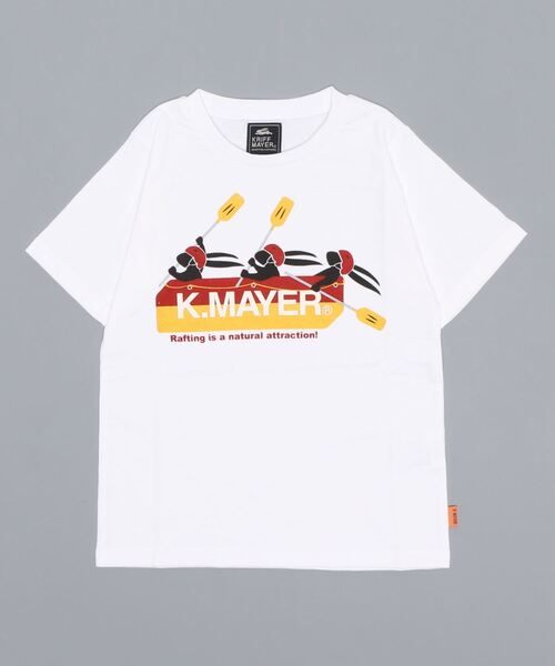 KRIFF MAYER Kid's Collection（クリフメイヤーキッズコレクション）の「半袖ロゴT(ボート)（Tシャツ/カットソー・キッズ・オフホワイト/ネイビー/カラフル/ライトグリーン/ブラウン・120/130/160/150/170/140）」の2枚目の写真