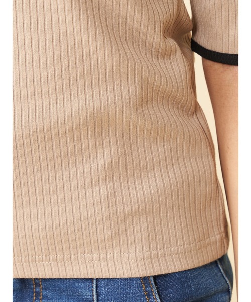 ROYAL PARTY(ロイヤルパーティー)の「パワショルラインカラートップス(Tシャツ/カットソー・レディース・オフホワイト/ベージュ/ブラック・FREE)」の11枚目の写真