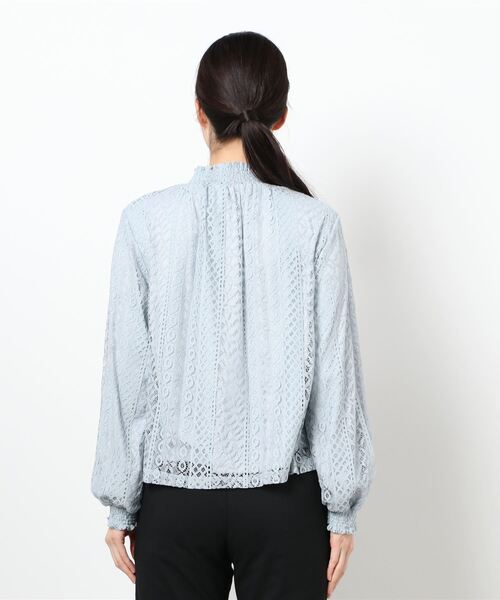 N.(N. Natural Beauty Basic)(エヌエヌナチュラルビューティーベーシック)の「レースシャーリングネックブラウス(シャツ/ブラウス・レディース・ブラック/ホワイト/ブルー・MEDIUM)」の8枚目の写真