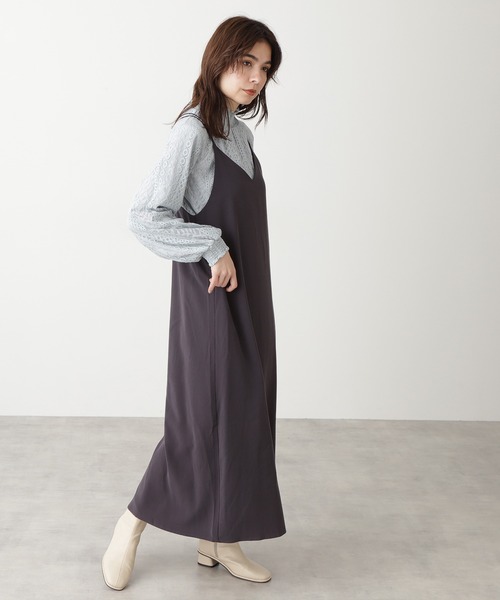 N.(N. Natural Beauty Basic)(エヌエヌナチュラルビューティーベーシック)の「レースシャーリングネックブラウス(シャツ/ブラウス・レディース・ブラック/ホワイト/ブルー・MEDIUM)」の5枚目の写真