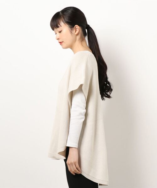 RETRO GIRL（レトロガール）の「ニットカフタンベスト（ベスト・レディース・ライトグレー/オフホワイト/グリーン・FREE）」の16枚目の写真