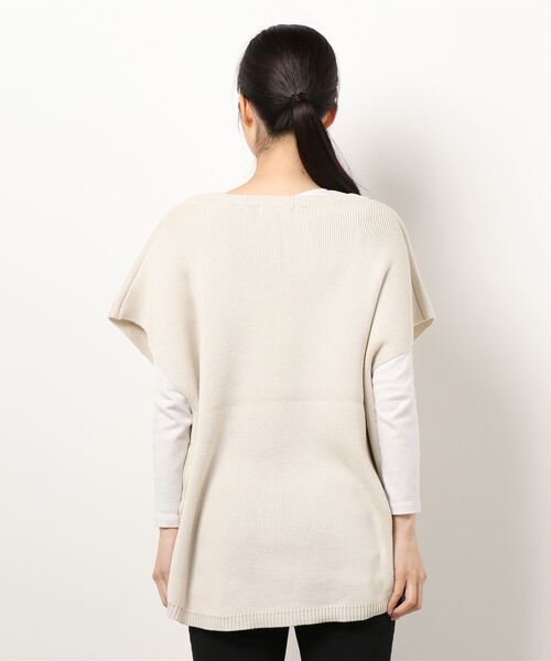 RETRO GIRL（レトロガール）の「ニットカフタンベスト（ベスト・レディース・ライトグレー/オフホワイト/グリーン・FREE）」の17枚目の写真