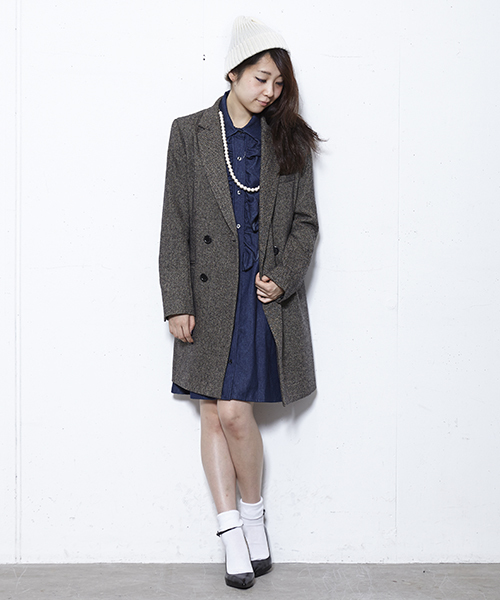 603（ロクマルサン）の「603 2piecesニット帽 （ニットキャップ/ビーニー・レディース・オフホワイト/ブラック/グレー・FREE）」の12枚目の写真