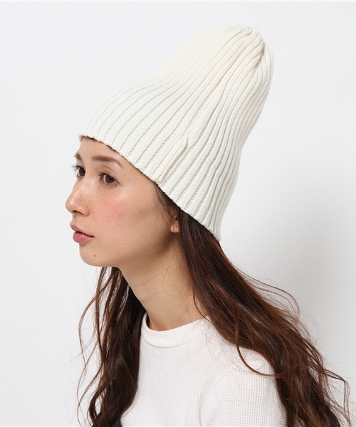 603（ロクマルサン）の「603 2piecesニット帽 （ニットキャップ/ビーニー・レディース・オフホワイト/ブラック/グレー・FREE）」の4枚目の写真