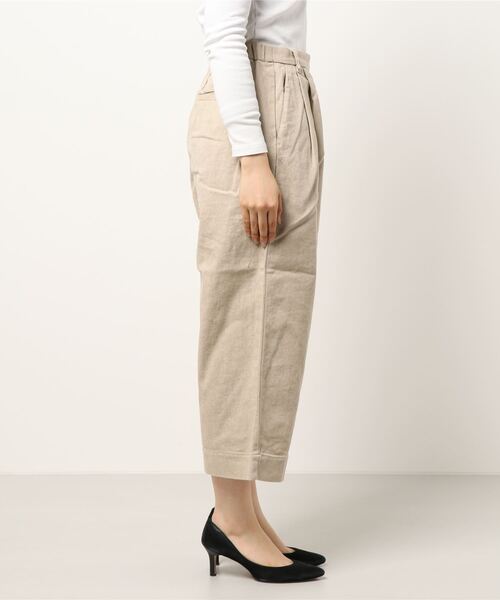 PUAL CE CIN(ピュアルセシン)の「綿麻カツラギストレッチタックパンツ(その他パンツ・レディース・チャコールグレー/アイボリー/ナチュラル・FREE)」の5枚目の写真