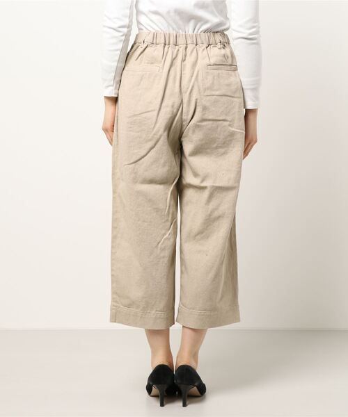 PUAL CE CIN(ピュアルセシン)の「綿麻カツラギストレッチタックパンツ(その他パンツ・レディース・チャコールグレー/アイボリー/ナチュラル・FREE)」の4枚目の写真