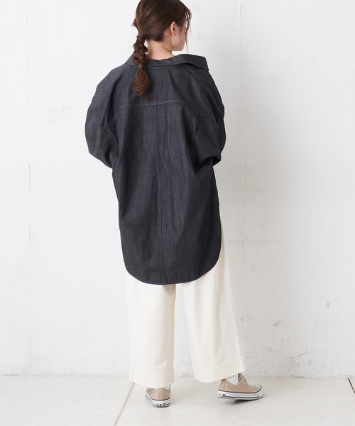 PUAL CE CIN(ピュアルセシン)の「綿麻カツラギストレッチタックパンツ(その他パンツ・レディース・チャコールグレー/アイボリー/ナチュラル・FREE)」の8枚目の写真