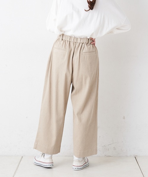 PUAL CE CIN(ピュアルセシン)の「綿麻カツラギストレッチタックパンツ(その他パンツ・レディース・チャコールグレー/アイボリー/ナチュラル・FREE)」の17枚目の写真