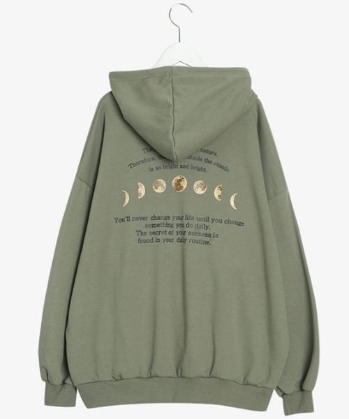 SONA（ソナ）の「SONYUNARA バックプリントフードパーカー（パーカー・レディース・ブラック/カーキ/ブルー/アイボリー・FREE）」の13枚目の写真