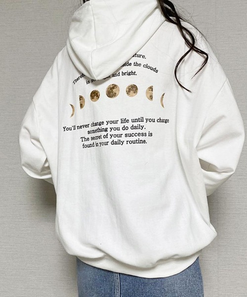 SONA（ソナ）の「SONYUNARA バックプリントフードパーカー（パーカー・レディース・ブラック/カーキ/ブルー/アイボリー・FREE）」の16枚目の写真