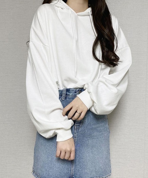 SONA（ソナ）の「SONYUNARA バックプリントフードパーカー（パーカー・レディース・ブラック/カーキ/ブルー/アイボリー・FREE）」の21枚目の写真