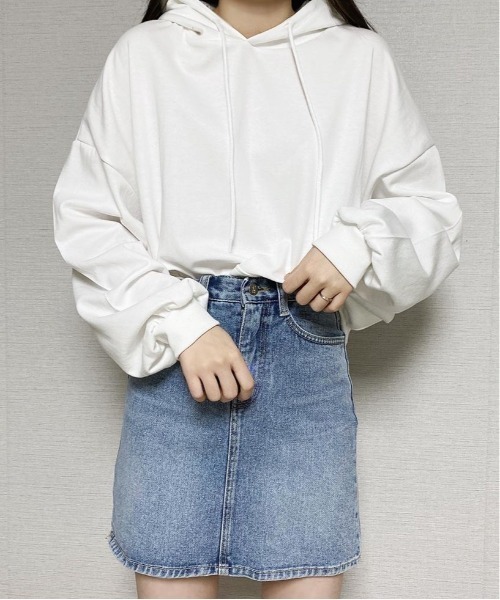 SONA（ソナ）の「SONYUNARA バックプリントフードパーカー（パーカー・レディース・ブラック/カーキ/ブルー/アイボリー・FREE）」の18枚目の写真