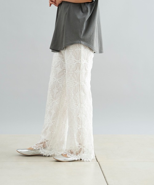 DouDou（ドゥドゥ）の「レースイージーパンツ（その他パンツ・レディース・ホワイト/ブラック・FREE）」の13枚目の写真