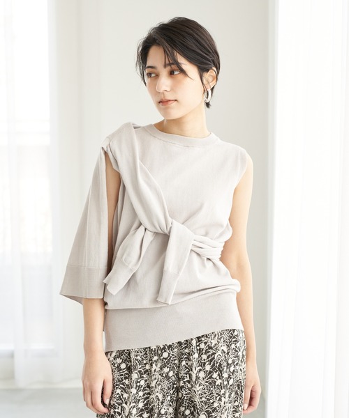 YECCA VECCA(イェッカヴェッカ)の「マルチwayニット *(ニット/セーター・レディース・ライトグレー/ブラウン/ブルー/イエロー・FREE)」の2枚目の写真