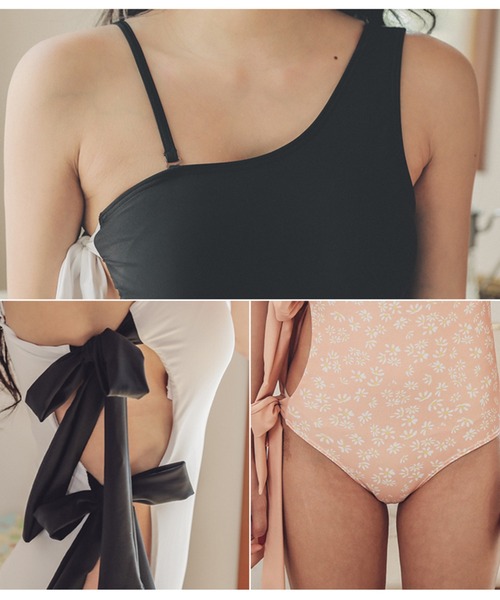 サイドリボンワンピース　水着 セール】サイドリボン付きワンピース水着（水着）｜Lace Ladies