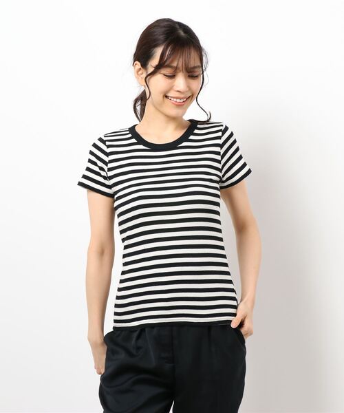 agnes b.（アニエスベー）の「JGF3 TS ボーダーTシャツ（Tシャツ/カットソー・レディース・ブラック×ホワイト・3/1/2）」の5枚目の写真
