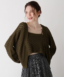 Cutie Blonde | ◆【S-L/2点セット】ニットカーデキャミセット(アンサンブル)