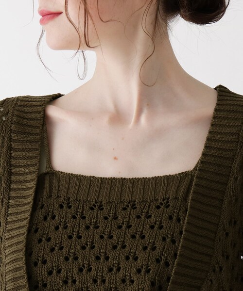 Cutie Blonde（キューティーブロンド）の「◆【S-L/2点セット】ニットカーデキャミセット（アンサンブル・レディース・ブラック/アイボリー/ブラウン系その他・01/02/03）」の5枚目の写真