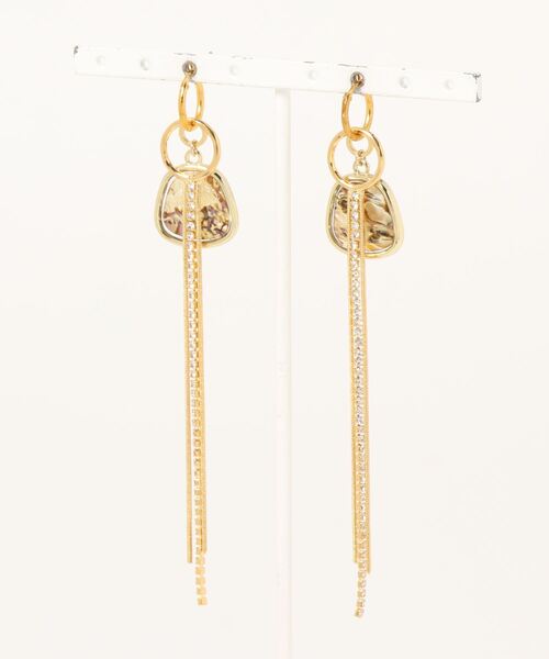 tone(トーン)の「【kapalili luna.】Shell×zirconia tassel pierce(MA)(ピアス(両耳用)・レディース・ゴールド・FREE)」の1枚目の写真