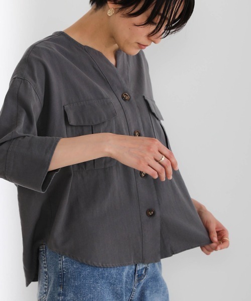 バイオ加工ワークシャツジャケット