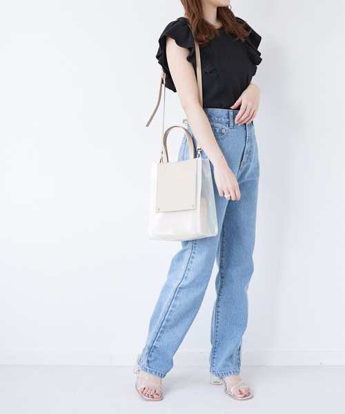 Heather（ヘザー）の「ポケットＰＶＣバッグ　950514（ショルダーバッグ・レディース・ホワイト系/ブラウン系・ONE SIZE）」の3枚目の写真