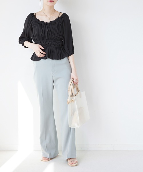 Heather（ヘザー）の「ポケットＰＶＣバッグ　950514（ショルダーバッグ・レディース・ホワイト系/ブラウン系・ONE SIZE）」の4枚目の写真