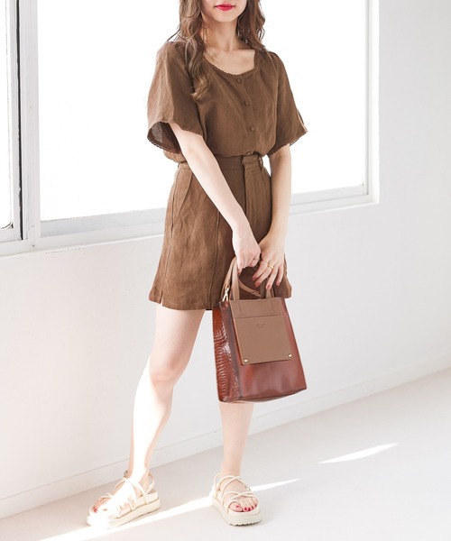 Heather（ヘザー）の「ポケットＰＶＣバッグ　950514（ショルダーバッグ・レディース・ホワイト系/ブラウン系・ONE SIZE）」の6枚目の写真